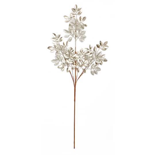 30" Christmas Artificial Glittered Leaves Sprays